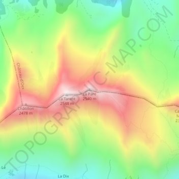 Carte topographique La Pare, altitude, relief