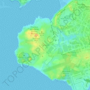 Carte topographique Ihumātao, altitude, relief