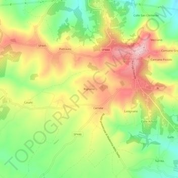Carte topographique Rignano, altitude, relief