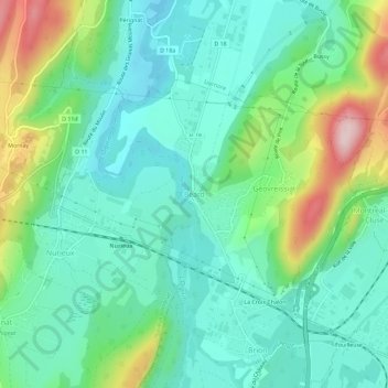 Carte topographique Béard, altitude, relief