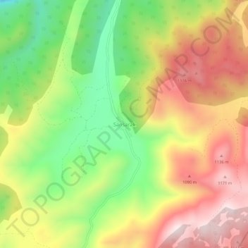 Carte topographique Sansarak, altitude, relief