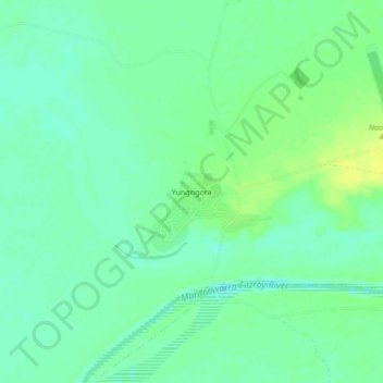Carte topographique Yungngora, altitude, relief