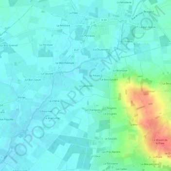 Carte topographique La Landelle, altitude, relief