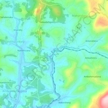 Carte topographique Carion, altitude, relief