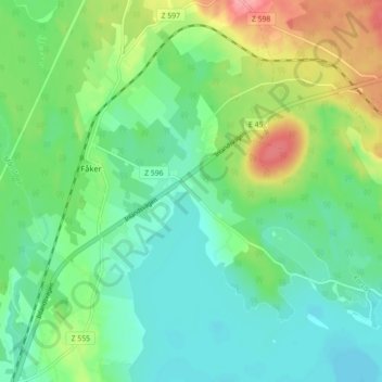 Carte topographique Grönviken, altitude, relief