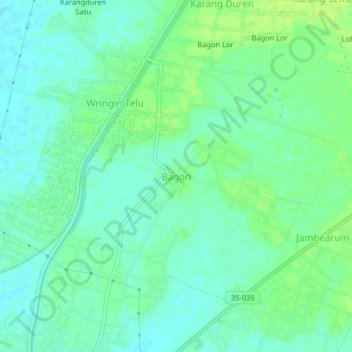 Carte topographique Bagon, altitude, relief