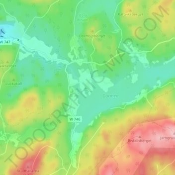 Carte topographique Dormsjö, altitude, relief