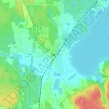 Carte topographique Åsbro, altitude, relief