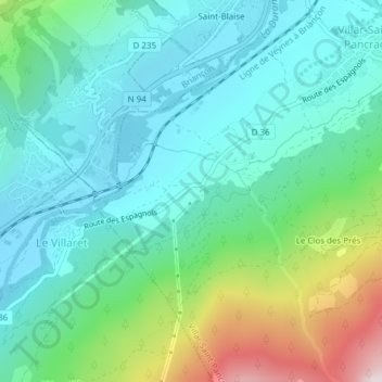 Carte topographique Saint-Jean, altitude, relief