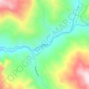Carte topographique Bridgeville, altitude, relief