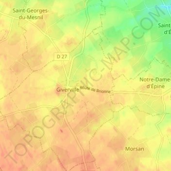 Carte topographique Le Calvaire, altitude, relief