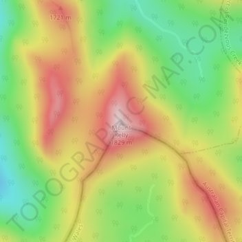 Carte topographique Mount Kelly, altitude, relief