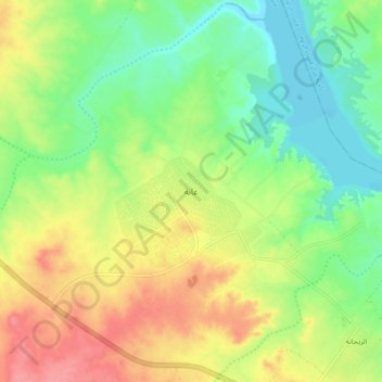 Carte topographique Anah, altitude, relief