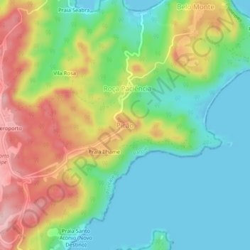 Carte topographique Picão, altitude, relief