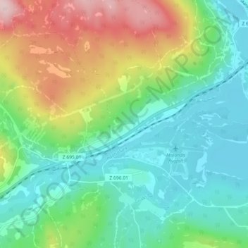 Carte topographique Hårsta, altitude, relief