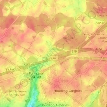 Carte topographique Trieu à Vallée, altitude, relief