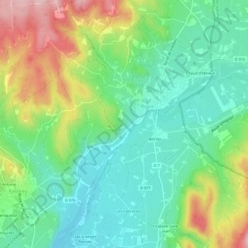Carte topographique Le Bosquet, altitude, relief