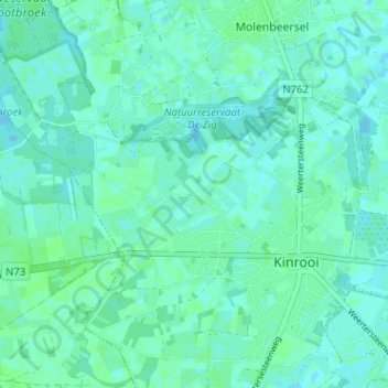 Carte topographique Broekhoek, altitude, relief