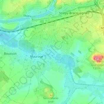 Carte topographique Chicanette, altitude, relief