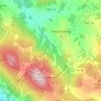 Carte topographique Dickenbüchel, altitude, relief
