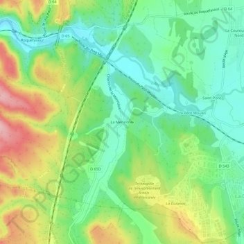 Carte topographique La Merindole, altitude, relief