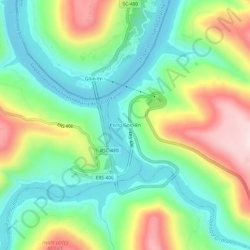 Carte topographique Porto Goio-En, altitude, relief