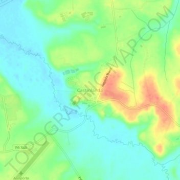 Carte topographique Castrolanda, altitude, relief