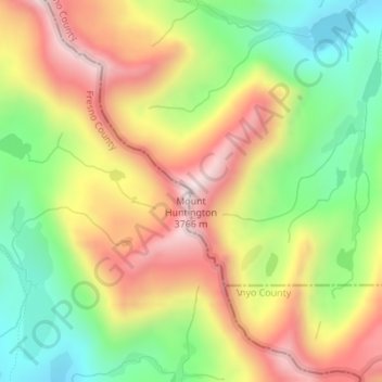 Carte topographique Mount Huntington, altitude, relief
