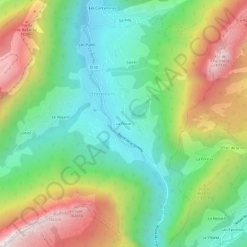 Carte topographique La Pesse, altitude, relief