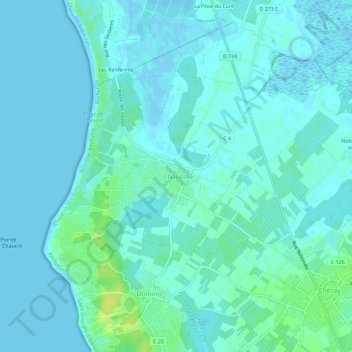 Carte topographique Chaucre, altitude, relief