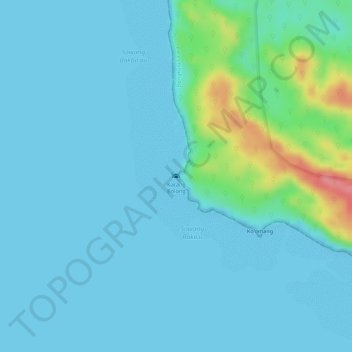Carte topographique Karang Bolong, altitude, relief