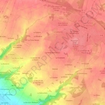 Carte topographique La Haute Moisonnais, altitude, relief
