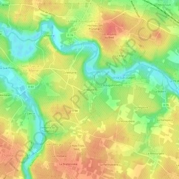 Carte topographique La Hautière, altitude, relief