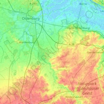 Carte topographique Hatten, altitude, relief