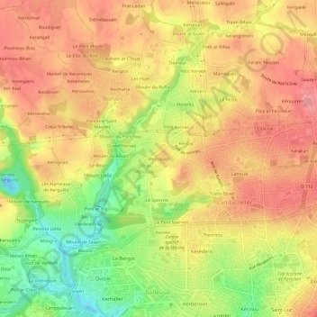 Carte topographique Messioual, altitude, relief