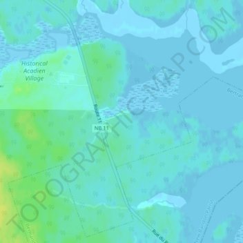 Carte topographique Rivière du Nord, altitude, relief