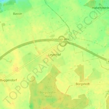 Carte topographique Leyerhof, altitude, relief