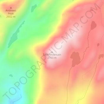 Carte topographique Tiltill Mountain, altitude, relief