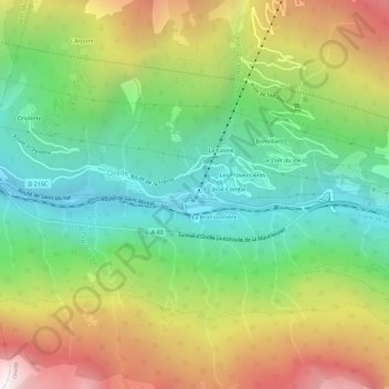 Carte topographique Francoz, altitude, relief