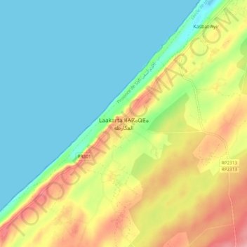 Carte topographique Laakarta, altitude, relief