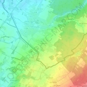 Carte topographique Foncenex, altitude, relief