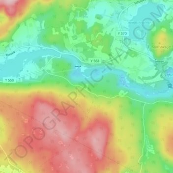 Carte topographique Vibodarna, altitude, relief