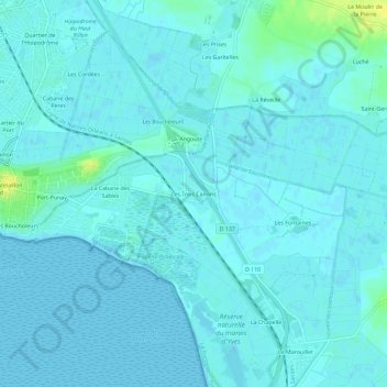 Carte topographique Les Trois Canons, altitude, relief