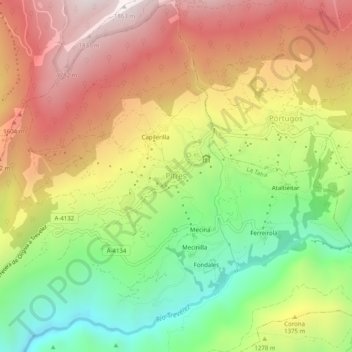 Carte topographique Pitres, altitude, relief