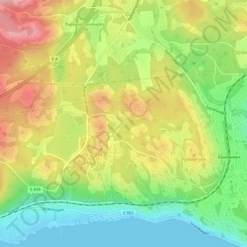 Carte topographique Porsgatan, altitude, relief