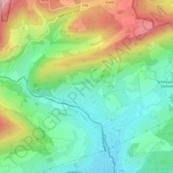 Carte topographique Maienholz, altitude, relief
