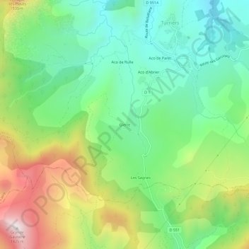 Carte topographique Gierre, altitude, relief