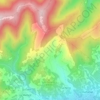Carte topographique La Sablière, altitude, relief
