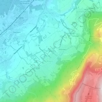 Carte topographique Terrotet, altitude, relief