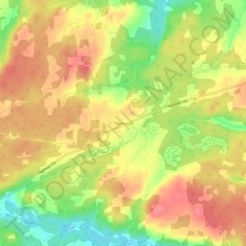 Carte topographique Shamrock, altitude, relief
